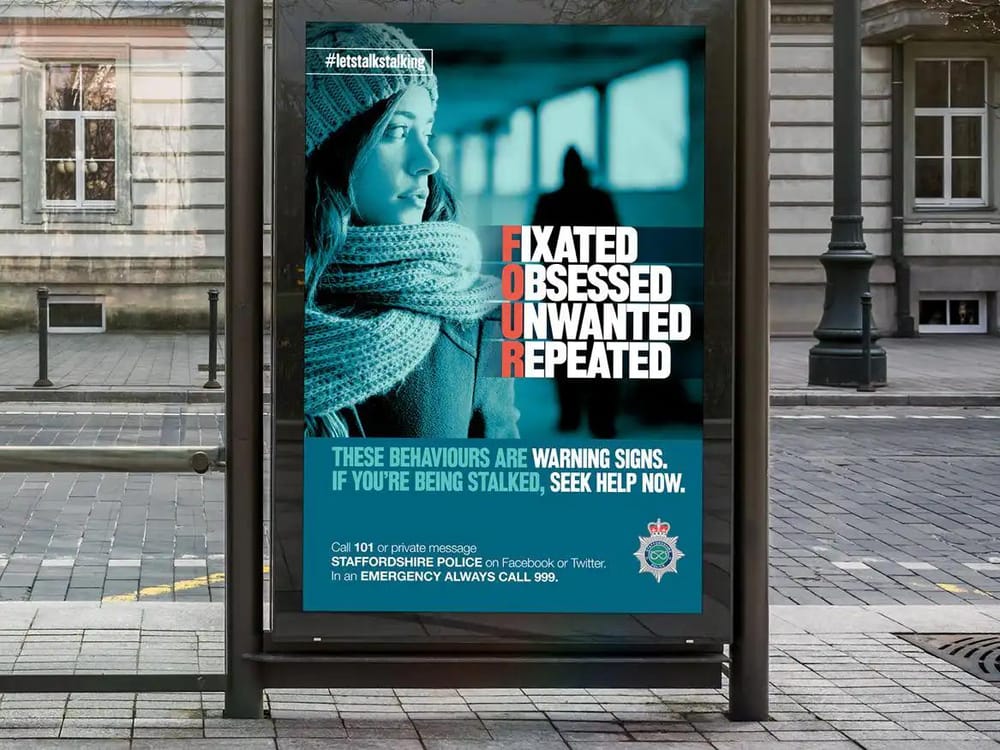 staffs police stalking bus ad